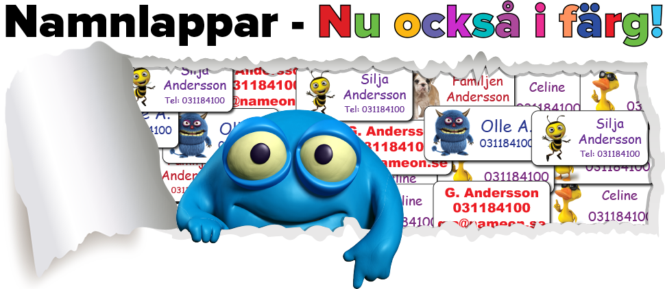 Namnlappar - nu också i färg