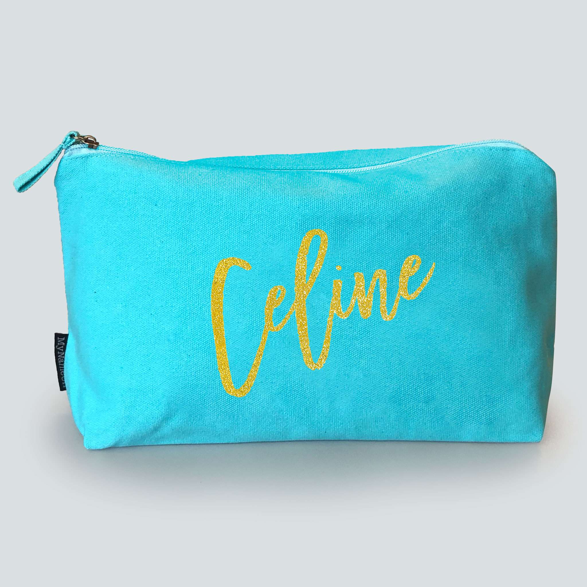 Necessär Mintgrön Canvas Glitter