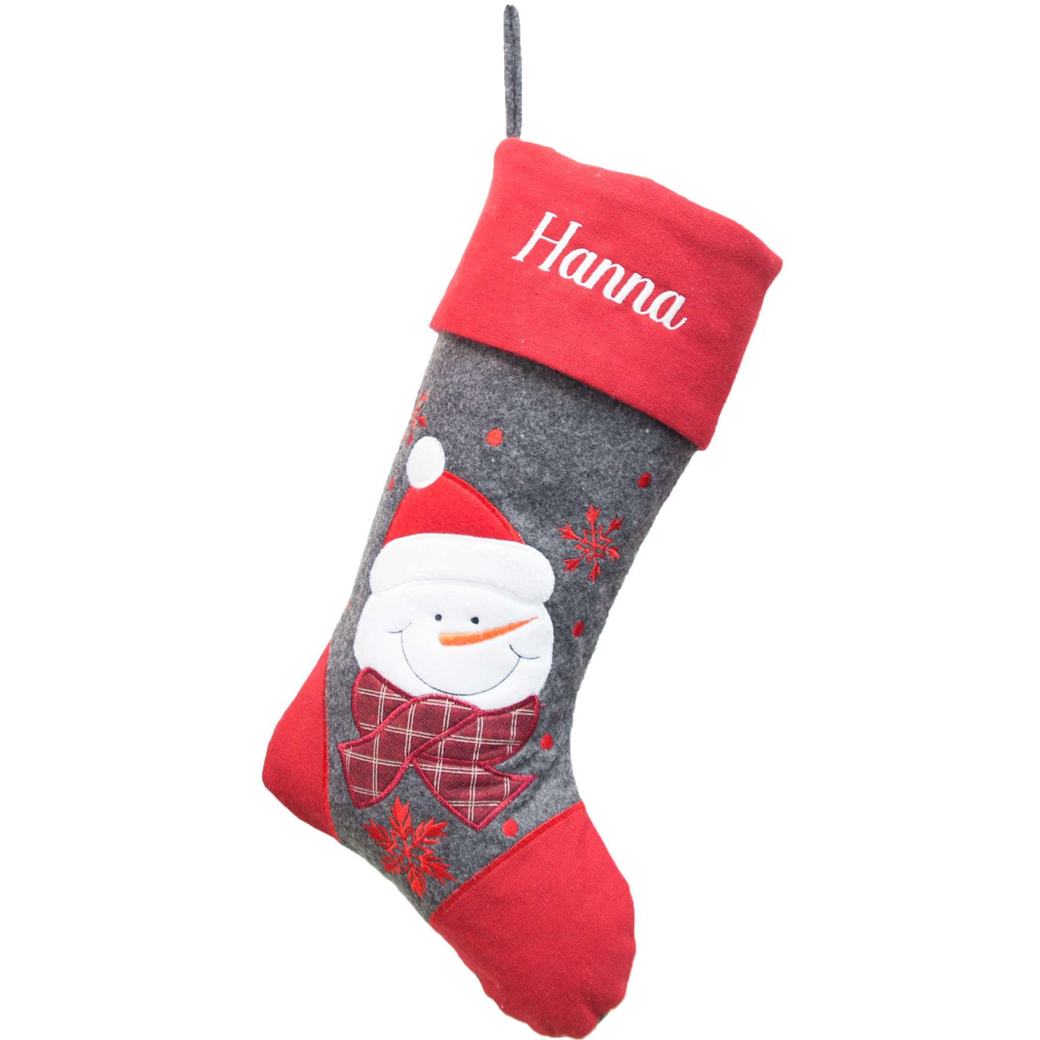 Julstrumpa Premium, Vintergrå Snögubbe