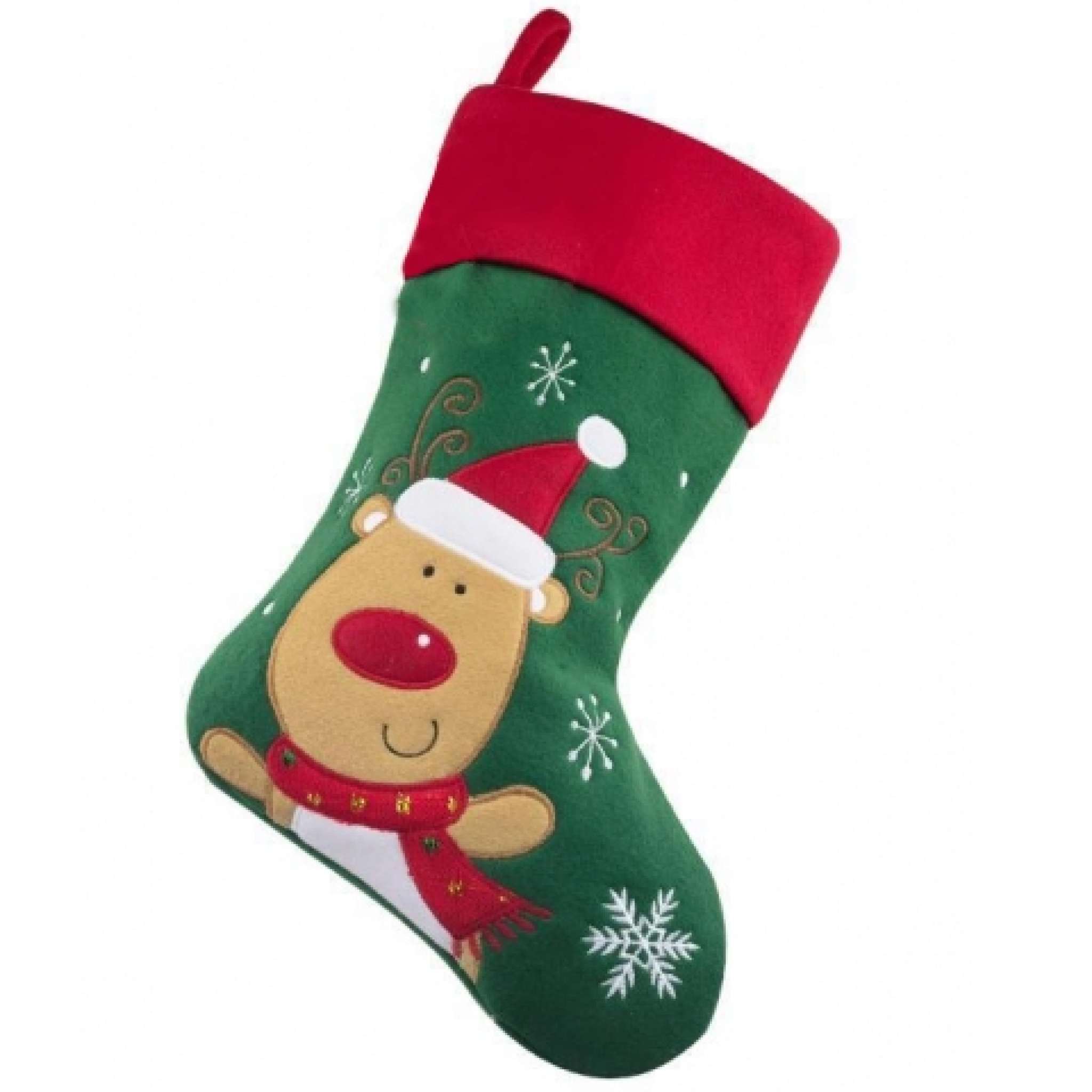 Julstrumpa Premium, Nalle, Grön