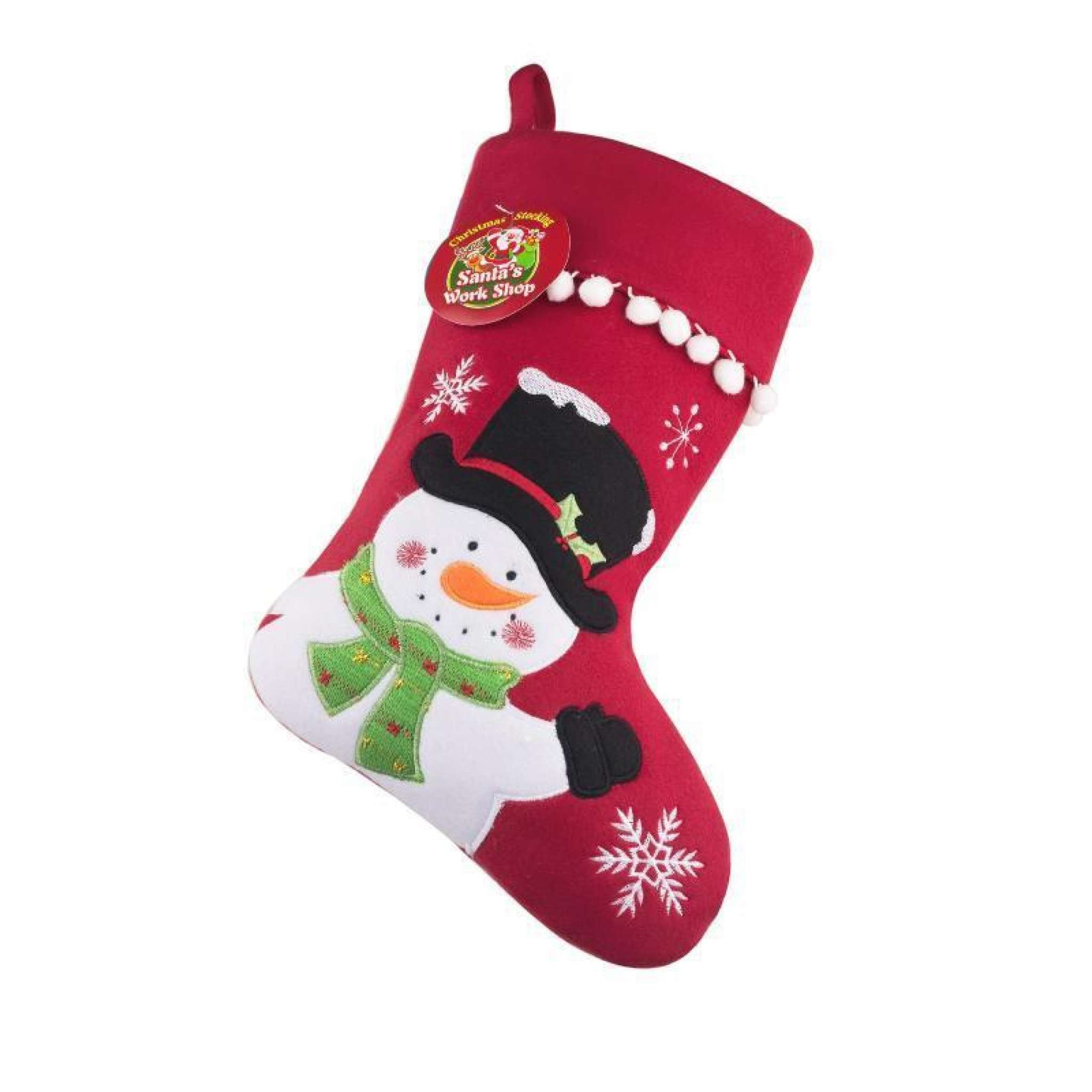 Julstrumpa Premium, Snögubbe röd