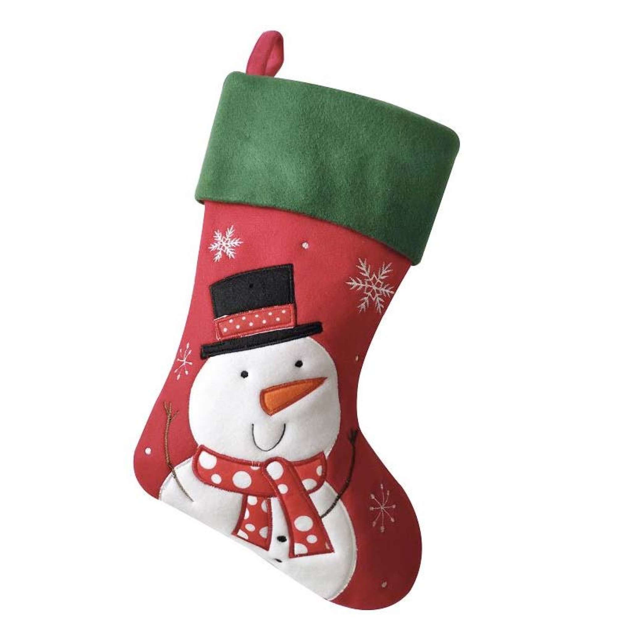 Julstrumpa Premium, Snögubbe grön topp