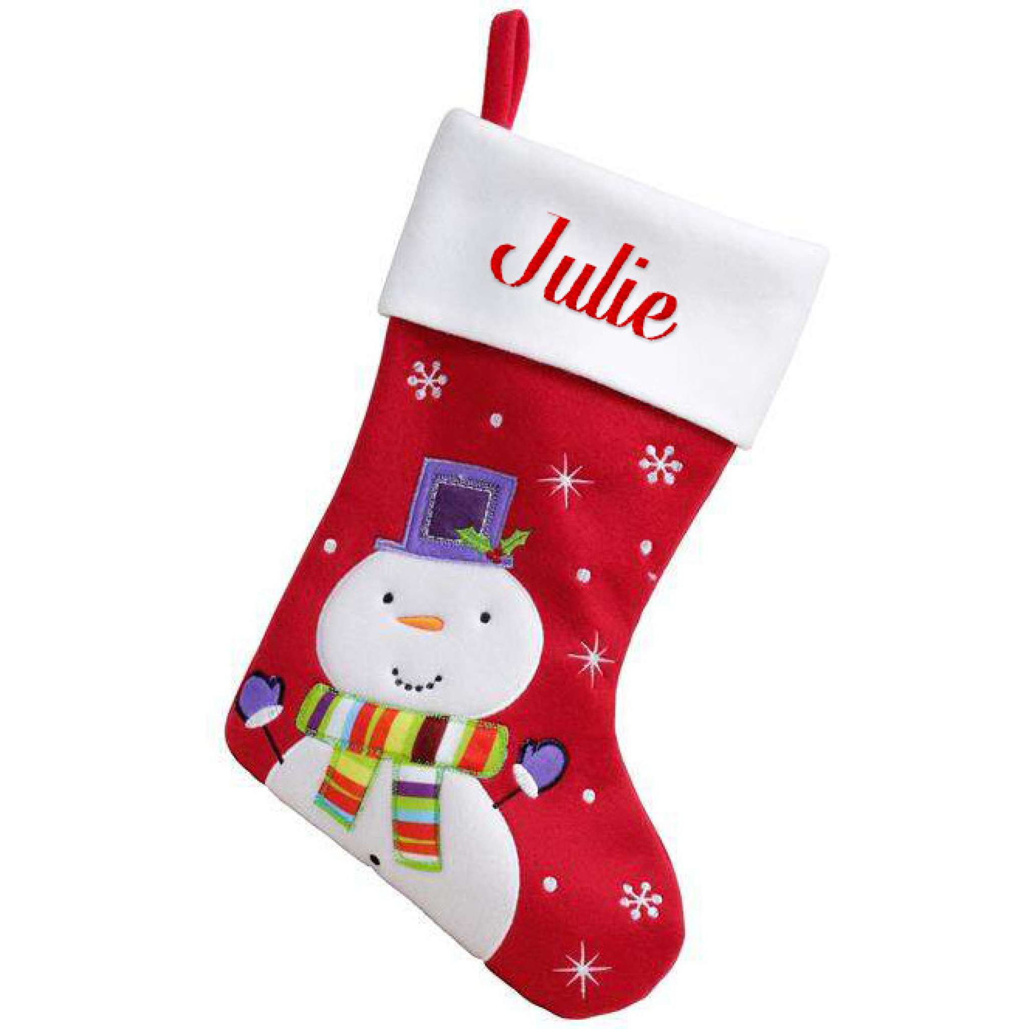 Julstrumpa Premium, Snögubbe lila hatt