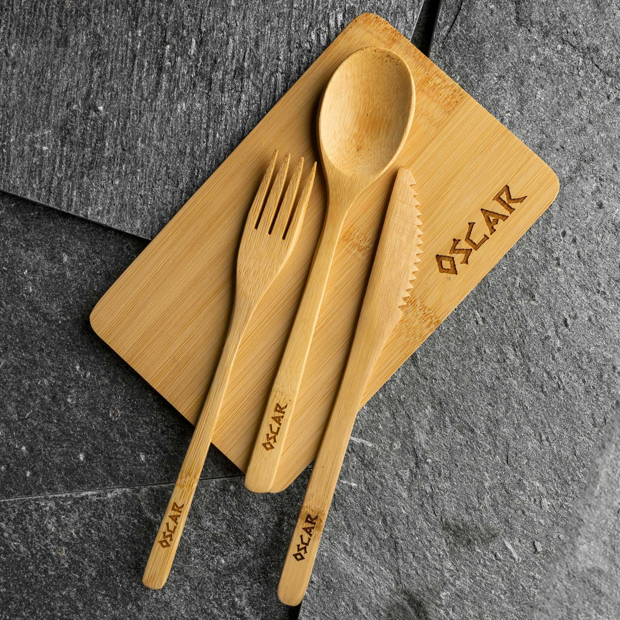 Vikingbricka och träbestick
