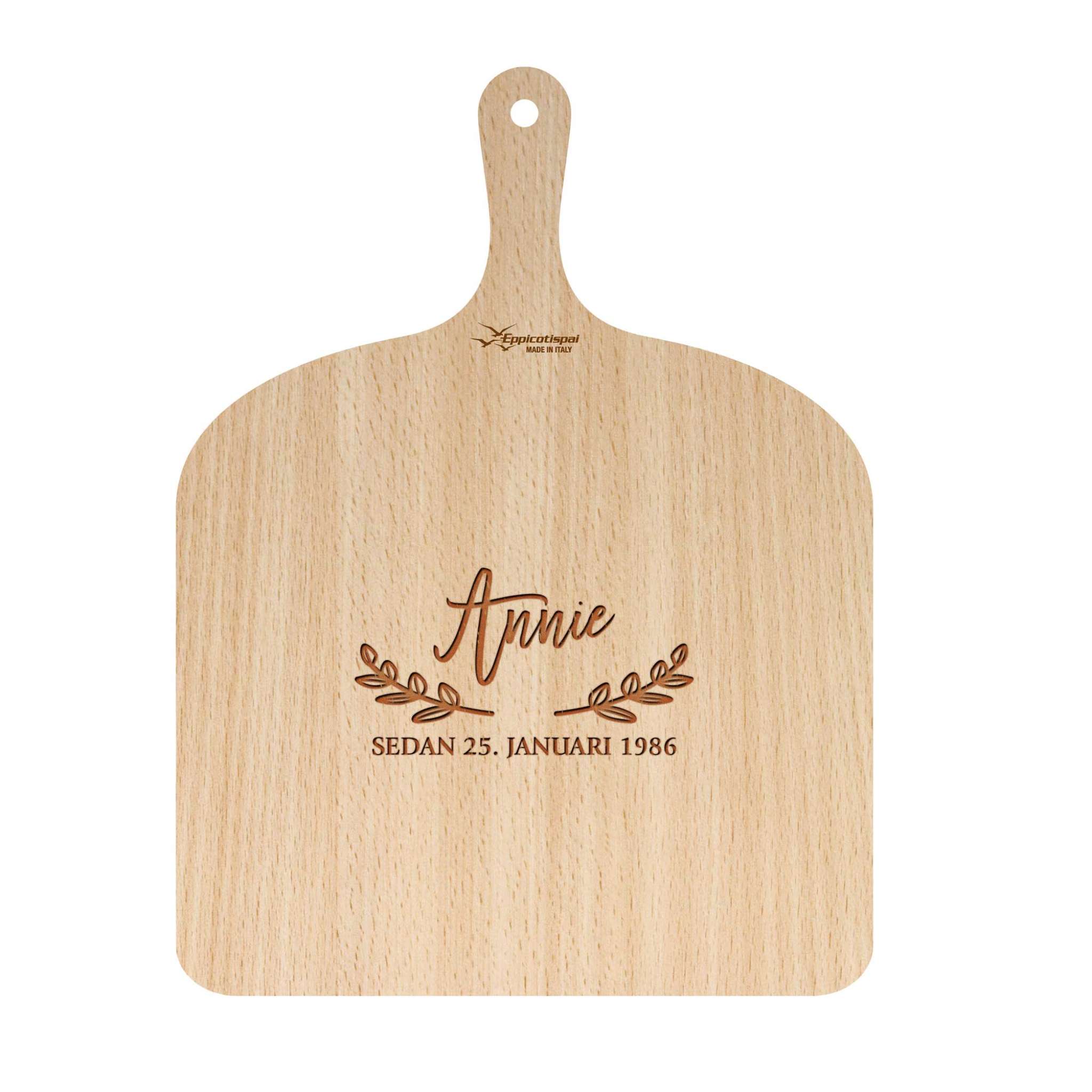 Pizzaspade 41x30 cm med bladmotiv