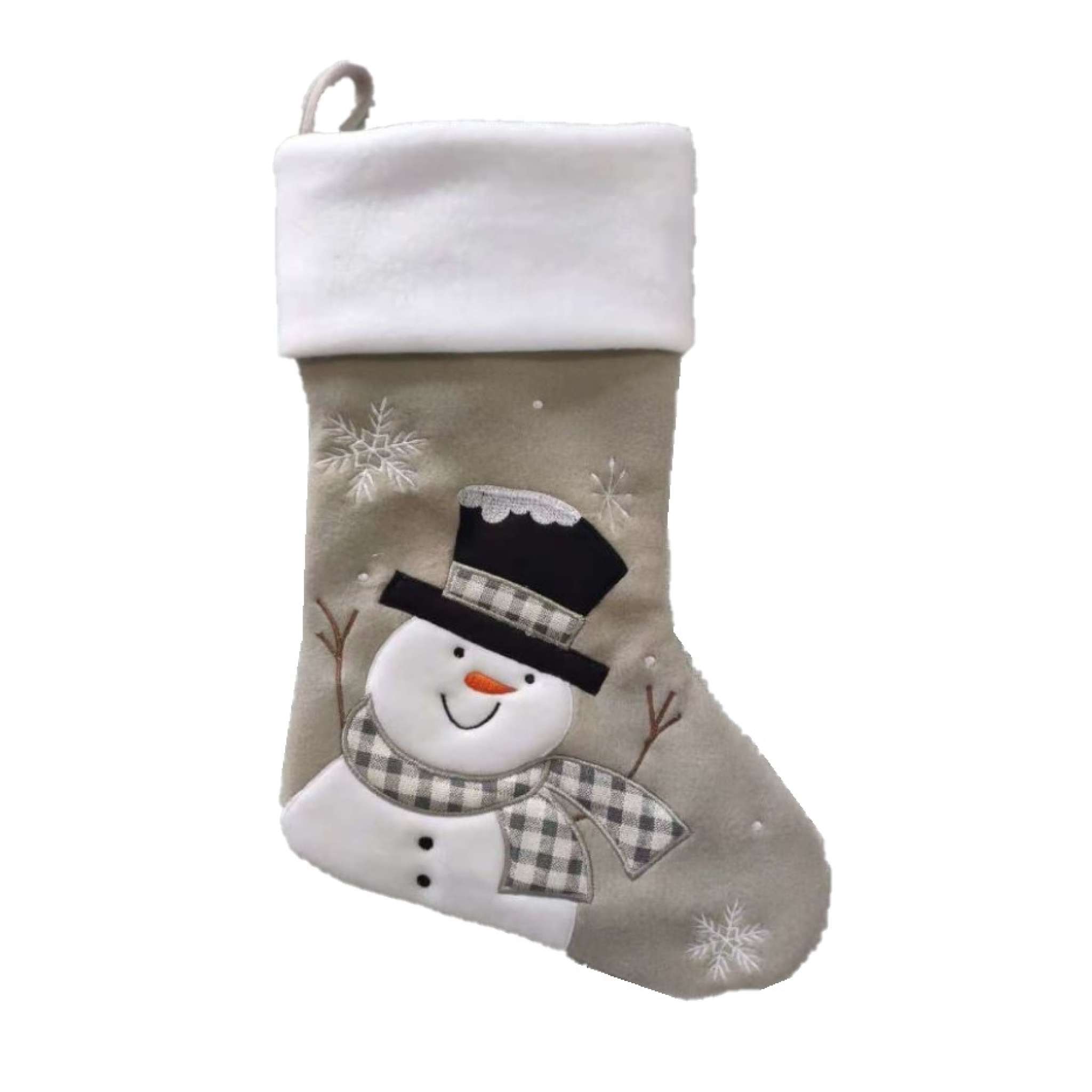 Julstrumpa Premium, Snögubbe, Vit