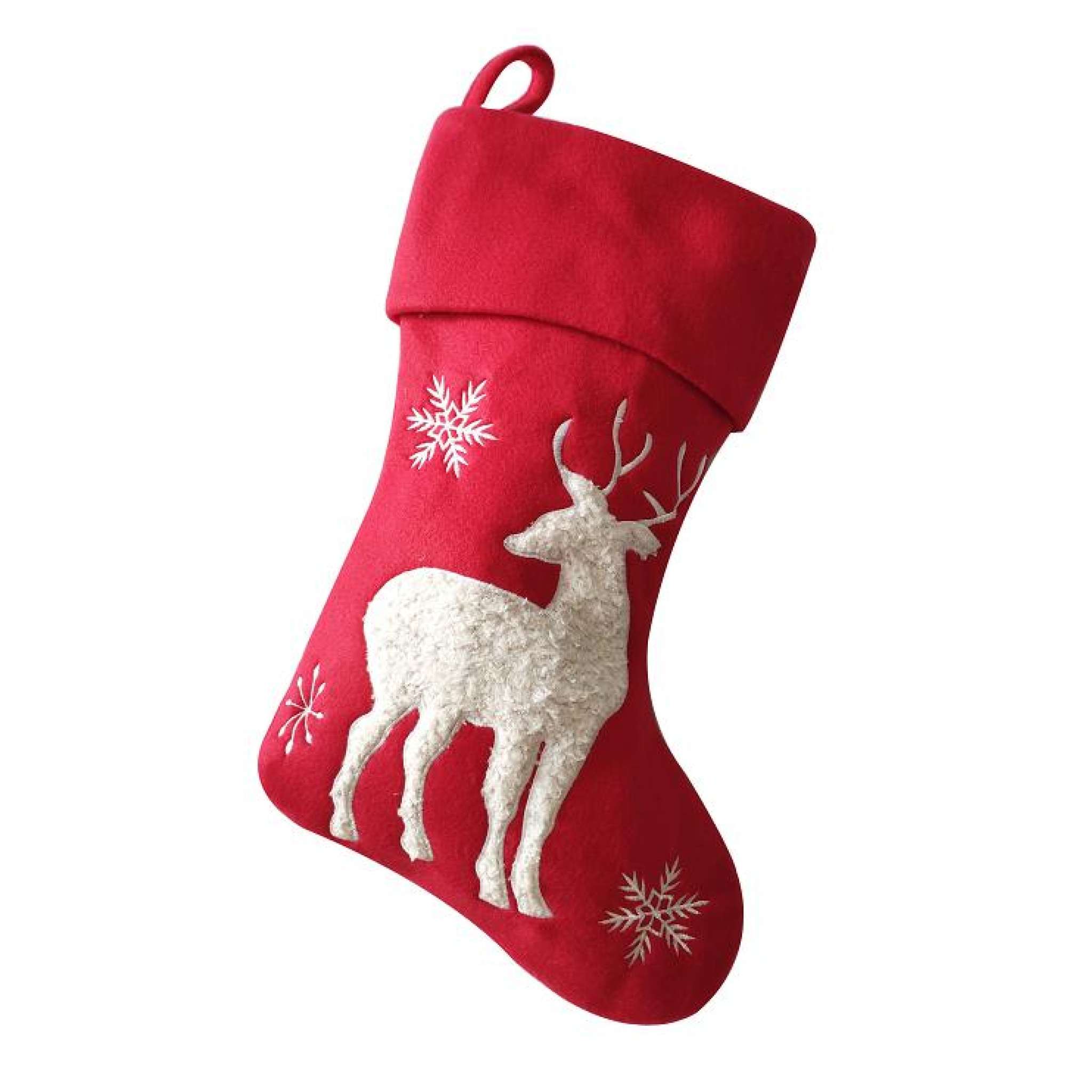 Julstrumpa Premium, Ren vit röd
