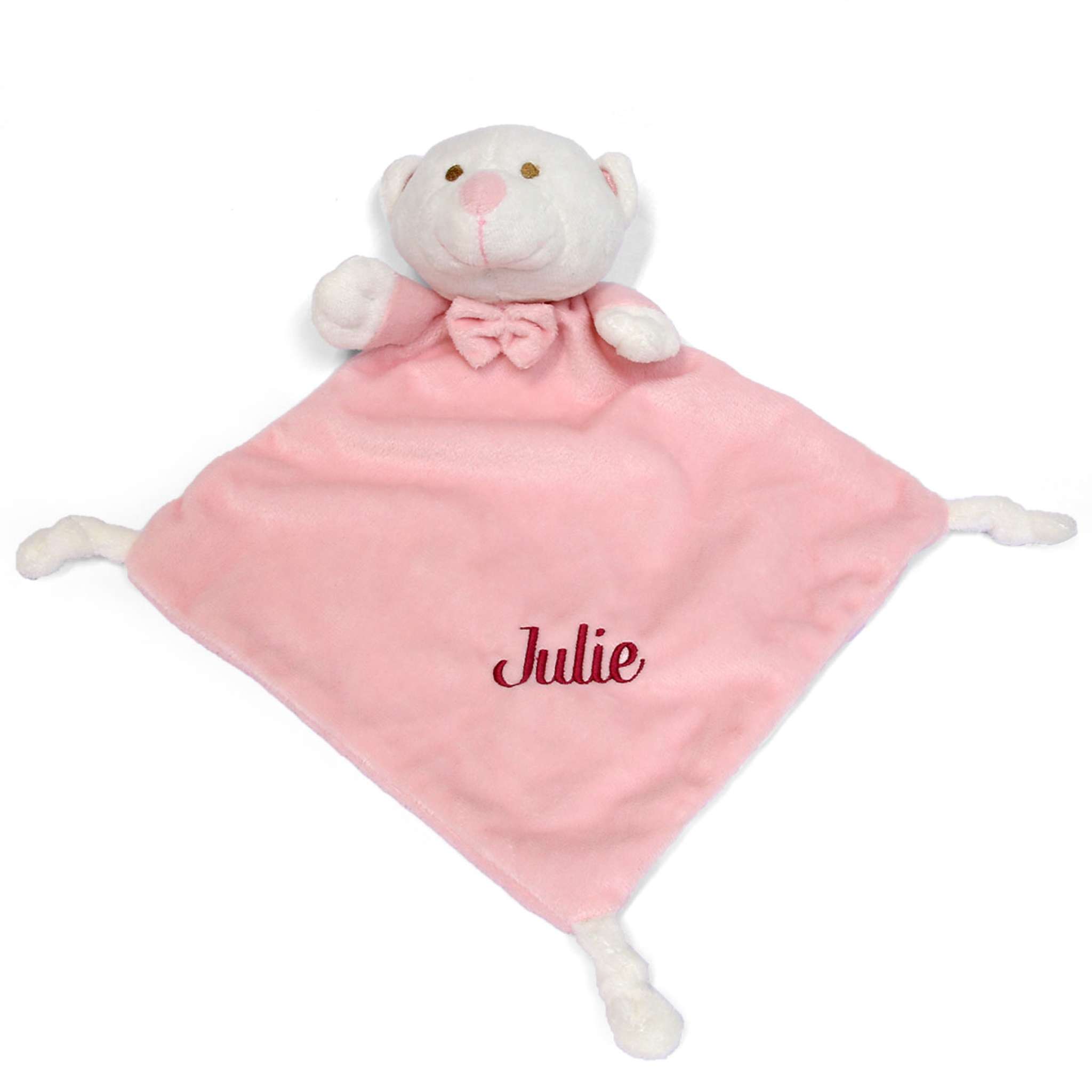 Snuttefilt ljus rosa nalle