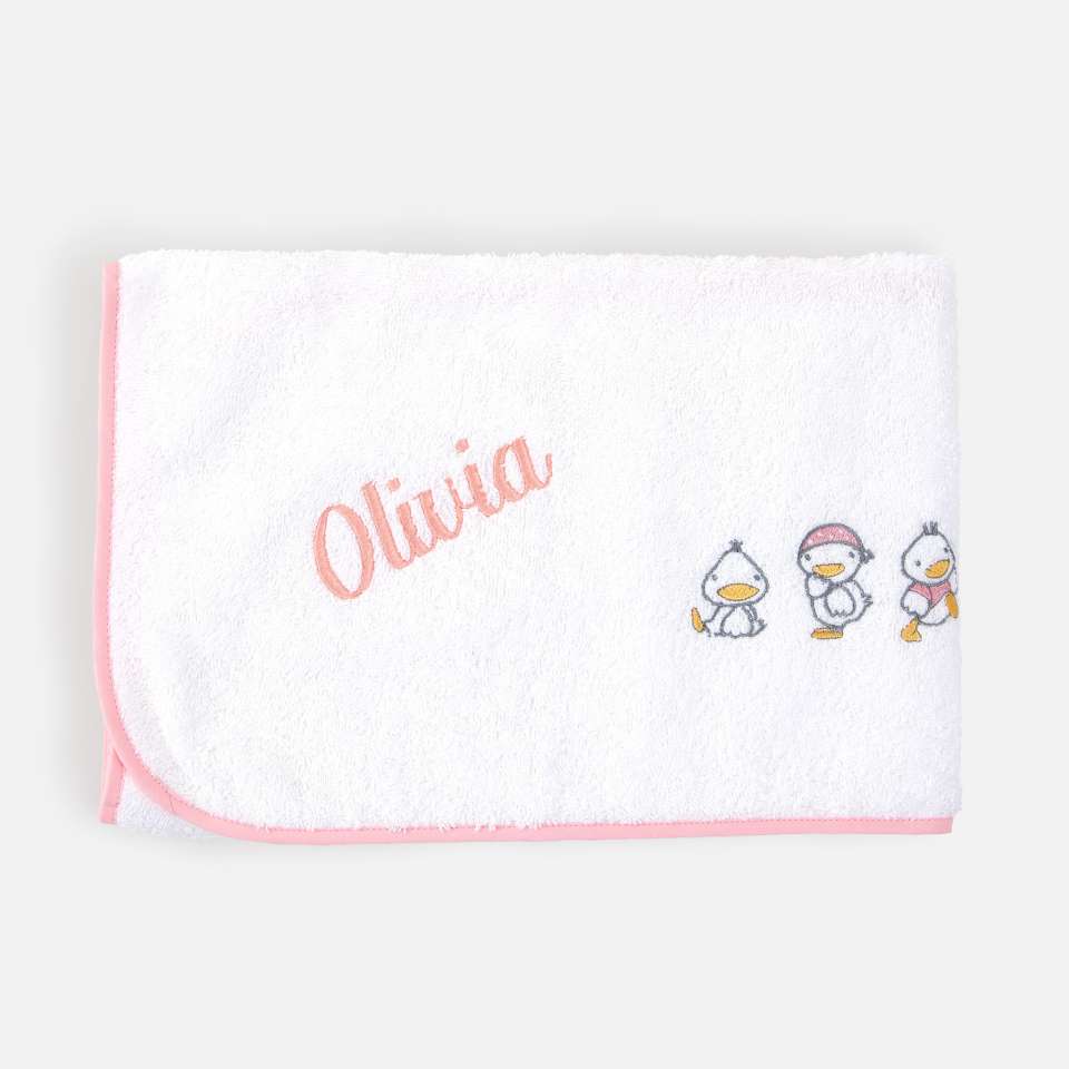 Ducks Pink Handduk 72x72 cm
