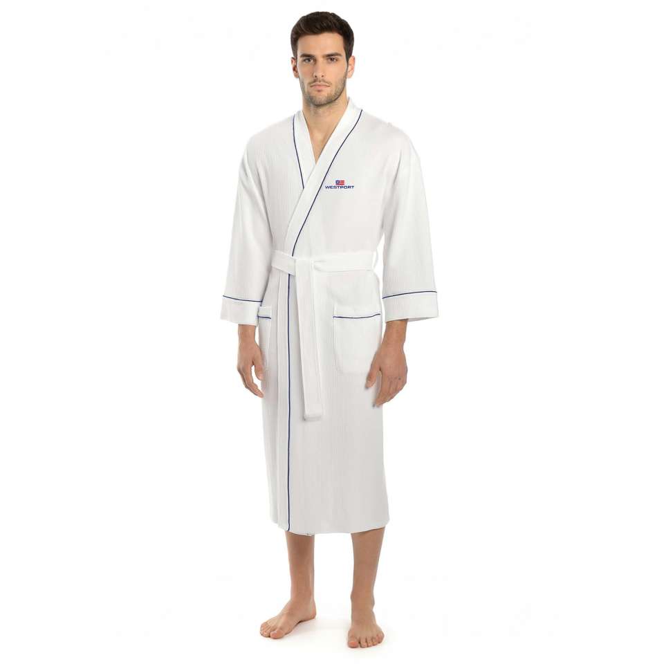 Badrock Westport, vit med blå rand