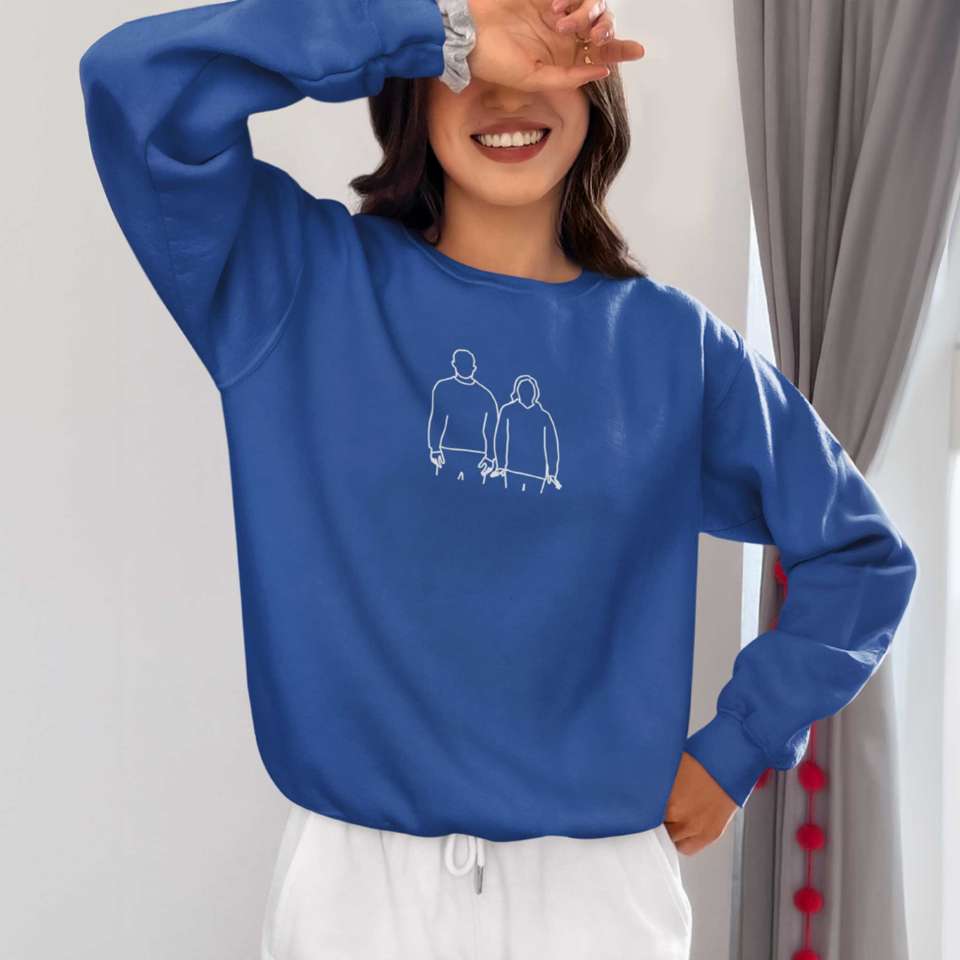 Sweatshirt med outline-motiv