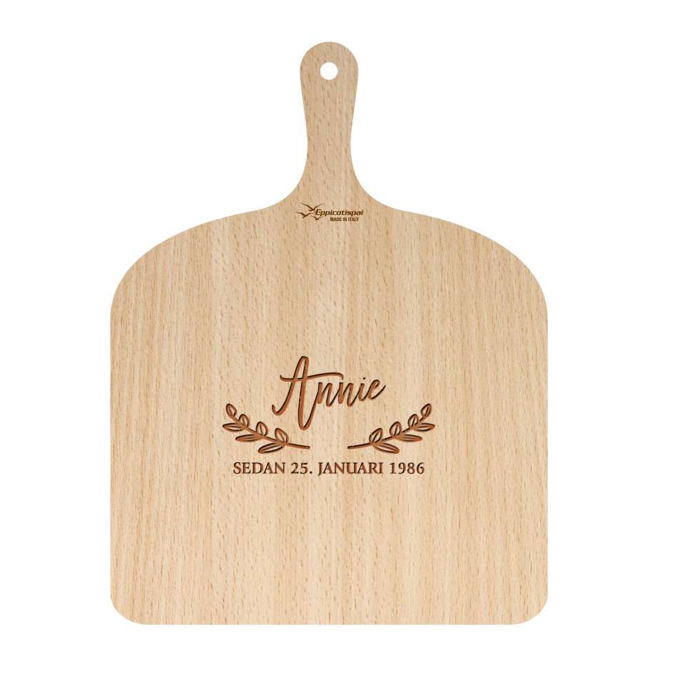 Pizzaspade 41x30 cm med bladmotiv