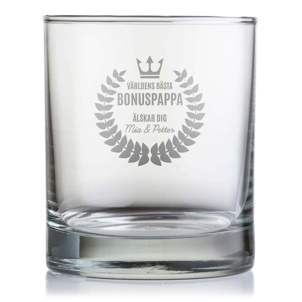 Graverat whiskeyglas - Bonuspappa