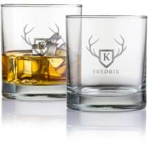 Fint whiskeyglas med graverad initial / namn