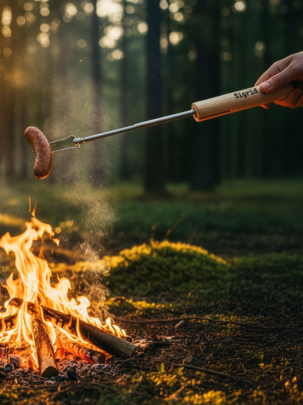 Grillpinne med graverat namn